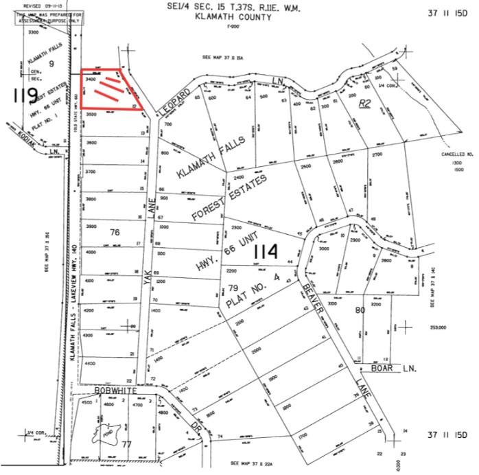 Map of 2.9 acres of land of Klamath County, OR Map of 2.9 acres of land of Klamath County, OR